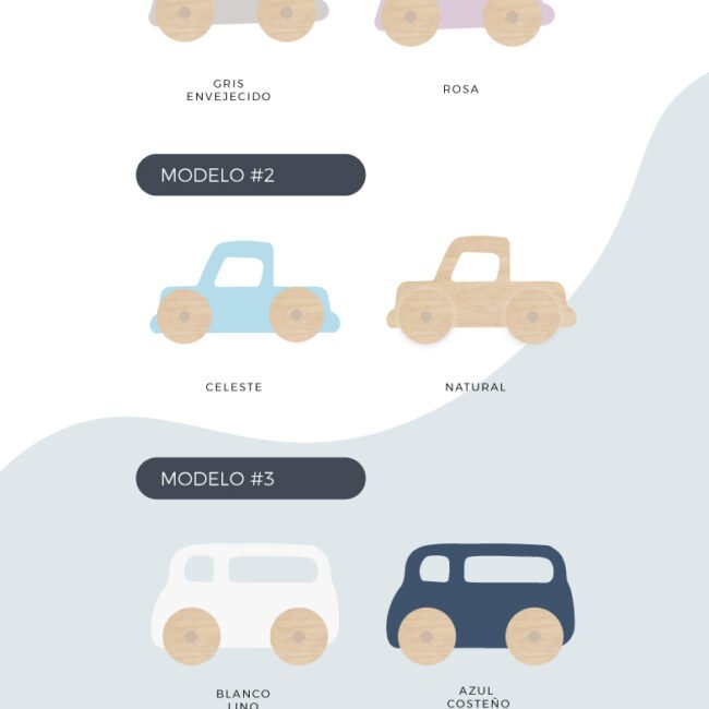 Set de 3 - Carritos de madera