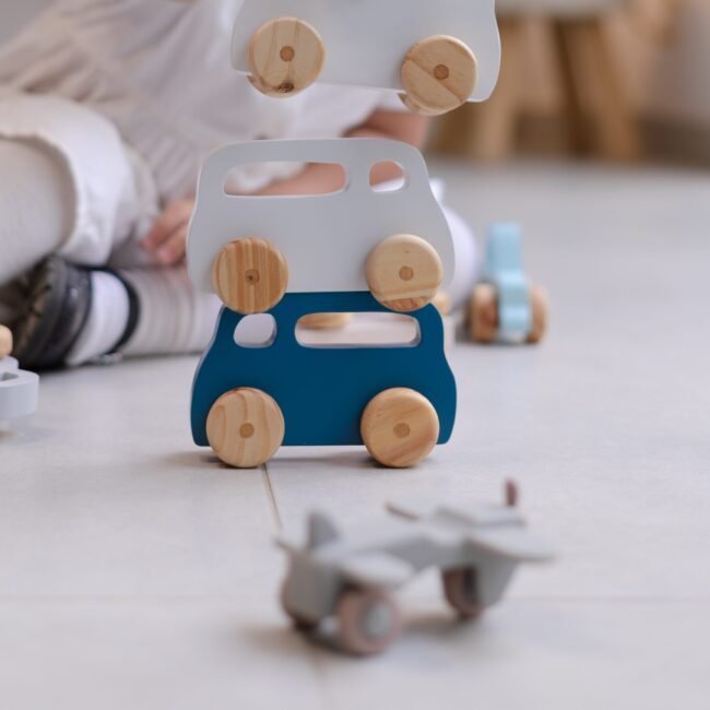 Carrito de Madera - Azul Marino