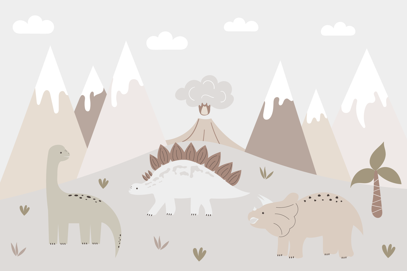 Wallpaper Dinosaurs and mountains