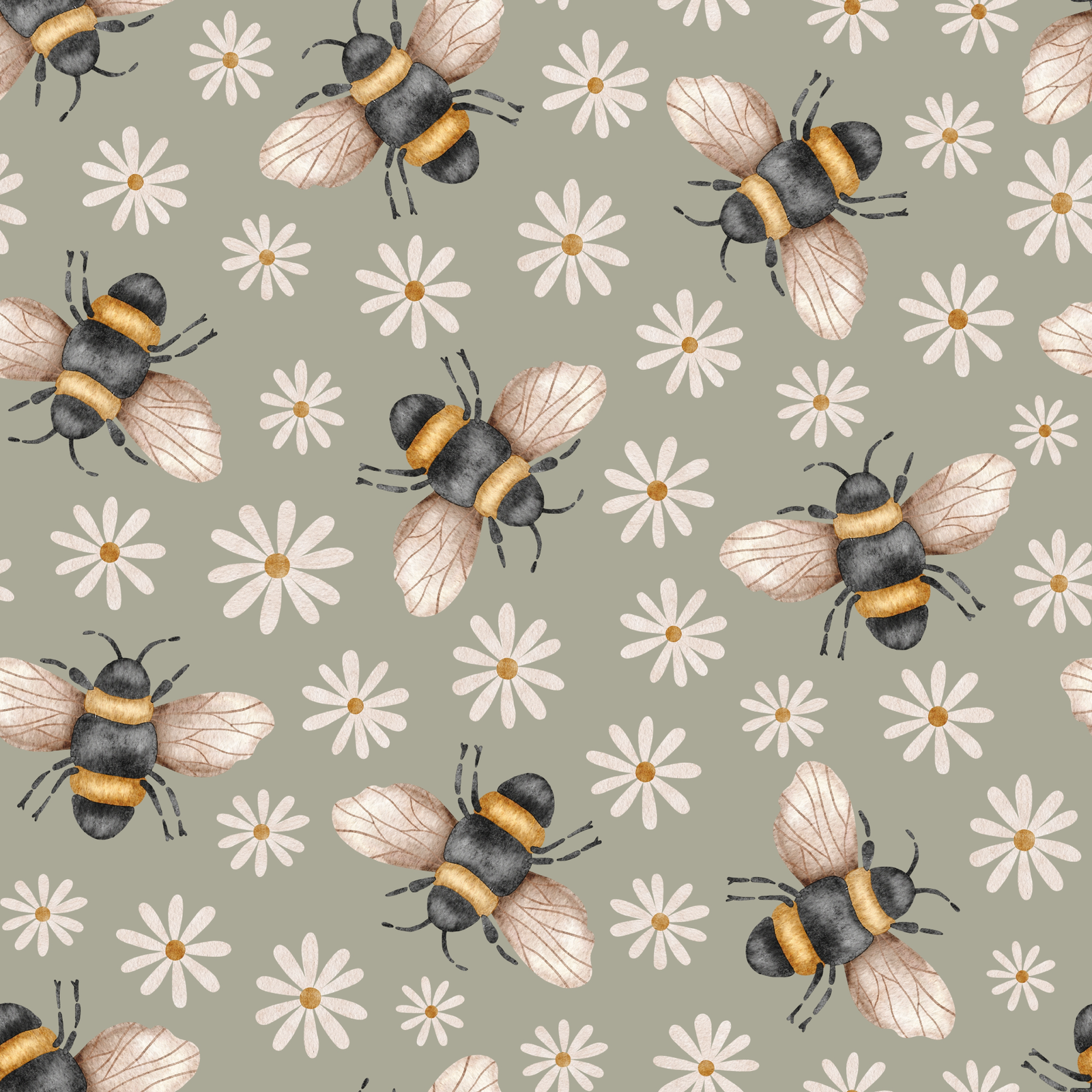 Wallpaper Bees on daisies